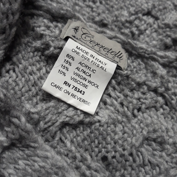 Cerretelli Firenze Made in Italy Poncho Sweater Alpaca Blend - Picture 2 of 9